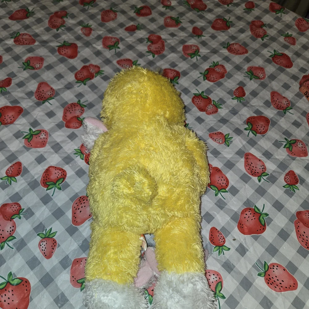 EASTER DUCK HOLDING RABBIT W/RABBIT SLIPPER SUPER FLUFFY SOFT BRIGHT BY PCB
